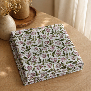 Tela de Algodón Puro para Vestidos de Mujer y Niña, Estampado Floral Hecho a Mano, Tela para Ropa India al por Mayor - Product Image 1