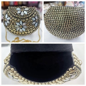 Bolso de mano hecho a mano con mosaico de Metal de lujo para mujer, bolso de noche para mujer, ropa de boda, artesanías hechas a mano - Product Image 3