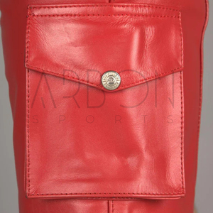 Créez vos propres shorts en cuir rouge pour hommes, tendance, faciles à porter, confortables, service OEM ODM, prix d'usine, sur mesure. - Product Image 5