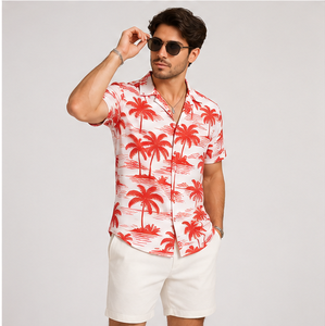 Chemises Hawaïennes Personnalisées en Gros pour Hommes – Coupe Ample, Boutonnées, Imprimées Tropicales, Manches Courtes – Tenue Décontractée Estivale pour la Plage - Product Image 5