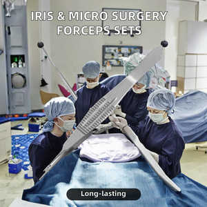 Ensemble de pinces Iris avec dents en acier inoxydable, pinces chirurgicales manuelles pour microchirurgie, pansements tissulaires, instruments chirurgicaux - Product Image 2