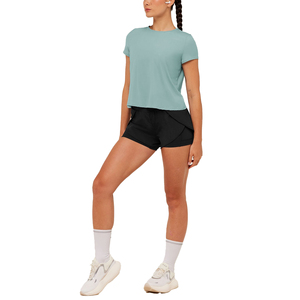 Shorts en jean taille haute pour femme 2026 – Bermuda tendance coupe ample avec poches – Vente en gros OEM ODM Logo personnalisé - Product Image 1