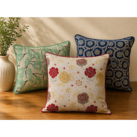 Housse de coussin brodée en lin de qualité supérieure |   Housse de coussin décorative à motifs floraux pour canapé, salon et décoration intérieure