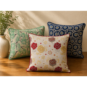 Premium Linen Embroidered Cushion <b>Cover</b> | Decorative Floral <b>Throw</b> Pillow <b>Cover</b> for <b>Sofa</b>, Living Room & Home Decor - Product Image 4