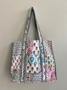 Quilted Patchwork <b>Tote</b> <b>Bag</b> Large Vintage Bohemian Style Shoulder Shopping <b>Bag</b> Textile Material Top Handle Design 100% - Product Image 4