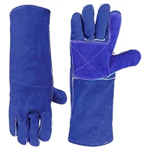 ถุงมือช่างเชื่อมหนังแท้แบบหนาพิเศษ แขนยาว หนังวัวแท้เสริมความแข็งแรง เนื้อเรียบ ทนต่อประกายไฟและความร้อน เพื่อความปลอดภัย - Product Image 4