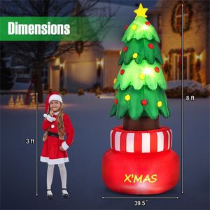 Albero di Natale Gonfiabile da Esterno con Design Autorotante, Impermeabile e Resistente allo Sbiadimento, 2 Picchetti e 2 Sacche d'Acqua - Product Image 2