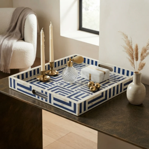 Plateau carré poli en os incrusté pour hôtels et restaurants – Design classique – Disponible en stock – Jetable - Product Image 4