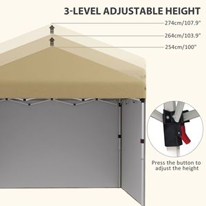 Tenda Pop-up 10x10 Pronta all'Uso per Feste con Pareti Laterali Regolabili in Altezza e Sacchi di Peso per Eventi - Product Image 6