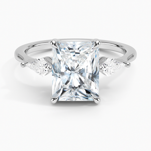 BOJ <b>Ring</b> 0116 Radiant Cut 925 <b>Silver</b> Luxe Cometa Three Stone <b>Solitaire</b> Diamond <b>Ring</b> 2ct D Color VVS1 Moissanite GRA Certified - Product Image 1