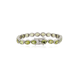 Bracelet tennis en argent sterling 925 avec pierre précieuse péridot 100 % authentique taille ovale, vente en gros, bijoux de fabricants - Product Image 5