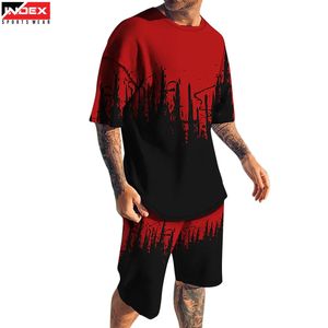 ชุดเสื้อยืดและกางเกงขาสั้นผู้ชายราคาส่ง สำหรับออกกำลังกาย วิ่ง เล่นกีฬา ผ้าแห้งเร็ว ชุดกีฬา รับทำแบรนด์ตามสั่ง - Product Image 1