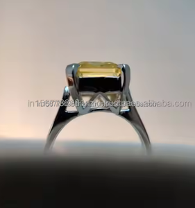 Anillo para mujer, anillo ajustable de Plata de Ley 925 con circón, joyería elegante de piedras preciosas amarillas, Idea de regalo para el Día de San Valentín - Product Image 4