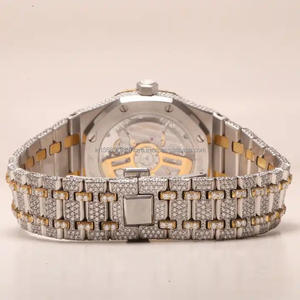 Round Shape Stainless Steel Two Tone VVS Quality Rose Gold Trending Hip Hop Iced Out Diamond Export Quality Manufacturer - Product Image 4