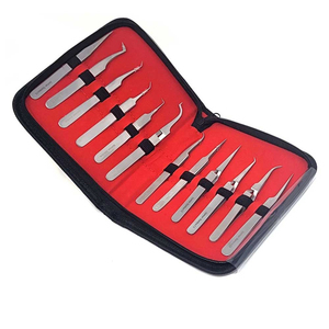 12 Piece Stainless Steel Tweezers Set Surgical Grade CE Certified Manual <b>Precision</b> <b>Tool</b> Kit for Medical Use Set - Product Image 5