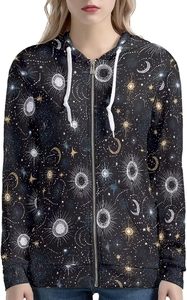 Sudadera con Capucha y Cremallera Transpirable de Forro Polar para Mujer ROMEO INDUSTRY, Otoño/Invierno, Casual, con Estampado por Transferencia Térmica Personalizado en la Parte Delantera, 95% - Product Image 4