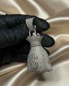 Colgante de Lujo VVS Moissanite de Plata Esterlina 925 con Diseño de Bolsa de Dinero, Pasa la Prueba del Diamante, Joyería Hip Hop Iced Out Bling - Product Image 5