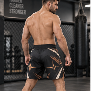 Shorts de combat MMA personnalisés Royal Combat Crest en polyester/coton, séchage rapide, respirants, extensibles, sublimés pour l'entraînement - Product Image 4