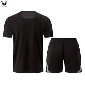 Men's <b>Short</b> Sleeve <b>Shorts</b> Outdoor Fitness Breathable Quick-Dry Loose Running Outfit Set Compression T-Shirt And <b>Shorts</b> Set - Product Image 3
