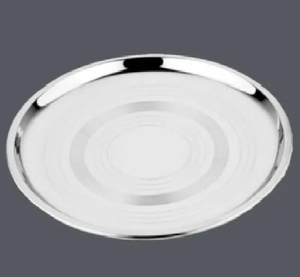 Plato Redondo de Acero Inoxidable para Servir, Plato Plano de Metal Pulido para Fiestas a un Precio Accesible - Product Image 3