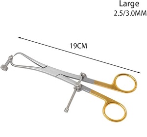 Pinzas de sujeción de placas con guía de perforación, pinzas óseas quirúrgicas de 5.5 pulgadas, ortopédicas, curvadas, de acero inoxidable quirúrgico - Product Image 2