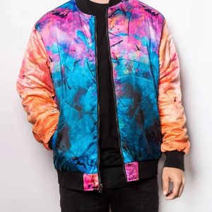 Chaqueta Bomber Tie Dye para Hombre, Cierre de Cremallera, Estilo Casual, Corte Regular, Diseño Multicolor Personalizado, OEM/ODM - Product Image 3