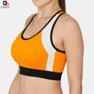 Soutien-gorge de sport simple et respirant sans coutures avec dos croisé, haute élasticité, logo frontal pour femme – Services OEM pour les meilleures ventes - Product Image 2