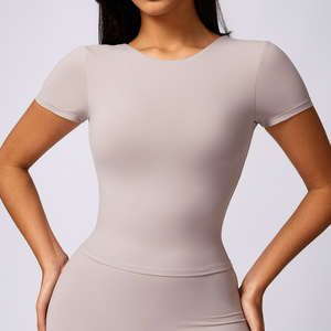 Nueva Camiseta Deportiva de Manga Corta para Yoga, Fitness y Running, de Secado Rápido, Clásica y Ajustada - Product Image 1