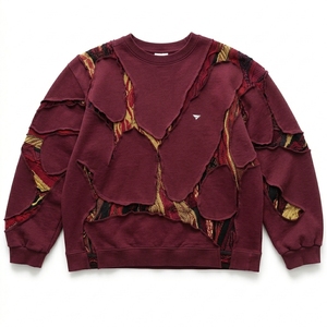 เสื้อสเวตเชิ้ตโอเวอร์ไซส์สีพื้นสำหรับผู้ชาย ผ้าฝ้าย 100% แบบต่อผ้า  สำหรับฤดูหนาว  แบบสวมหัว  ถักนิตติ้ง  สไตล์สตรีทแฟชั่น - Product Image 1