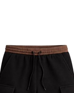 Pantalones Cortos Cargo para Hombre, Color Negro y Marrón, Cintura Elástica con Cordón, Estilo Casual Urbano, Múltiples Bolsillos, Pantalones Cortos de Verano, Logotipo Personalizado, Fabricante OEM - Product Image 4