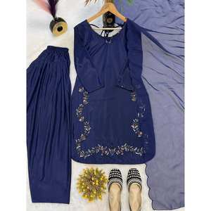 Top de ropa de fiesta de diseñador indio y pakistaní con parte inferior y Dupatta para un aspecto elegante - Product Image 1