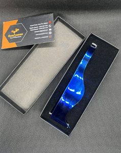 Cuchilla de Afeitar Profesional Wenzy Wave Fashion Cut de Acero Inoxidable con Acabado en Color Azul Plasma para Barbería y Salón de Belleza - Product Image 6