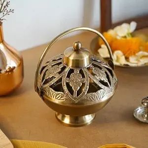Quemador de Incienso Árabe de Latón Hecho a Mano, Porta Bakhoor Decorativo, Accesorio de Decoración y Fragancia de Lujo para el Hogar - Product Image 2