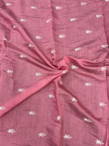 Wholesale Honey Lace Nonwoven Warp Embroidered Mall Chanderi Medium <b>Weight</b> Breathable <b>Fabric</b> for Wedding Kurti Dress and Dupatta - Product Image 5