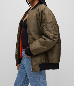 Blouson Bomber Matelassé Imperméable et Respirant en Coton avec Col à Capuche, Broderie Camouflage, Teinture Hiver, Vente en Gros OEM pour Femme - Product Image 6