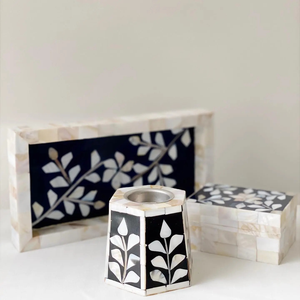 Élégant ensemble Mabkhara avec brûleur d'encens Bakhoor et plateau incrusté de nacre et d'os, prêt à l'emploi domestique, style Moyen-Orient, plateaux de service pour la vente au détail - Product Image 5