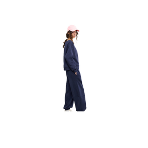 Sweat-shirt oversize pour femme, épaules tombantes, couleur unie, col rond, manches longues, 100% coton tricoté, respirant, style automne - Product Image 2