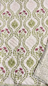 handblock printed handstitch <b>indian</b> tradition cottan filling <b>quilt</b> - Product Image 6