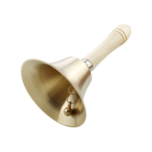 Campana de mano de latón de última generación, campana de mano premium con mango de madera para decoración de hogar de lujo, rituales de templo, meditación, sonido claro, llamadas. - Product Image 6
