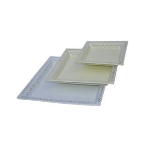 Assiette de service ronde de couleur unie avec un design en aluminium de qualité supérieure, assiette de service alimentaire pour la cuisine à domicile - Product Image 3