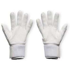 Gants de frappe pour softball et baseball, couleur blanche, durables, haute performance, pour joueurs d'équipe, en cuir, avec une bonne adhérence. - Product Image 1