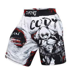 Shorts de boxe MMA noirs pour hommes, shorts de sport pour la salle de sport, séchage rapide, coupe régulière, vêtements d'arts martiaux pour adultes - Product Image 4
