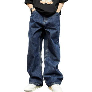 Jeans baggy vintage élégants pour hommes, coupe large, denim, streetwear décontracté, pantalon tendance - Product Image 1