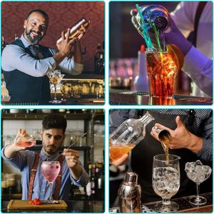 Ensemble de shaker à cocktails en acier inoxydable argenté, durable et écologique, personnalisable, comprenant un doseur et une cuillère de bar. - Product Image 4