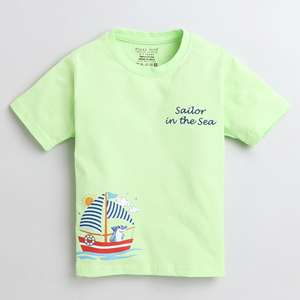 Polka Tots Camiseta Media Manga Marinero En El Mar Ballena-Verde - Product Image 1