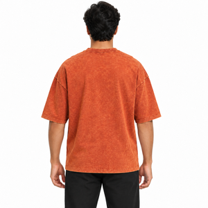 Camiseta de Algodón Lavado Oversize para Hombre MANGOES FASHION, Manga Corta, Cuello Redondo, Estampado Gráfico, Estilo Urbano Informal - Product Image 2