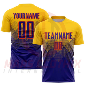 Conjunto de camiseta y pantalones cortos de fútbol para adultos con diseño y logotipo personalizados, material de poliéster, uniformes de fútbol transpirables. - Product Image 5