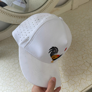 Venta al por mayor sombrero en blanco 6-Panel Sports Hat 100% algodón gorra de golf logotipo personalizado gorra de béisbol bordado logotipo personalizado agujero cortado con láser - Product Image 3