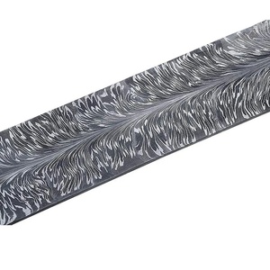 Couteau industriel en acier Damas de 12 pouces, motif plume, lame droite non réglable, pointe tombante, épaisseur 3 mm, par Ahmad Fabric - Product Image 6