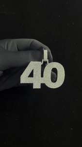 Pendentif en argent 925 avec lettres/chiffres/noms/logos personnalisés, style Hip-Hop, serti de moissanite VVS glacée, certifié luxe, pour rappeurs - Product Image 2